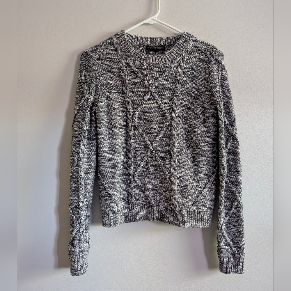 Banana Republic Black and White Knit Sweater